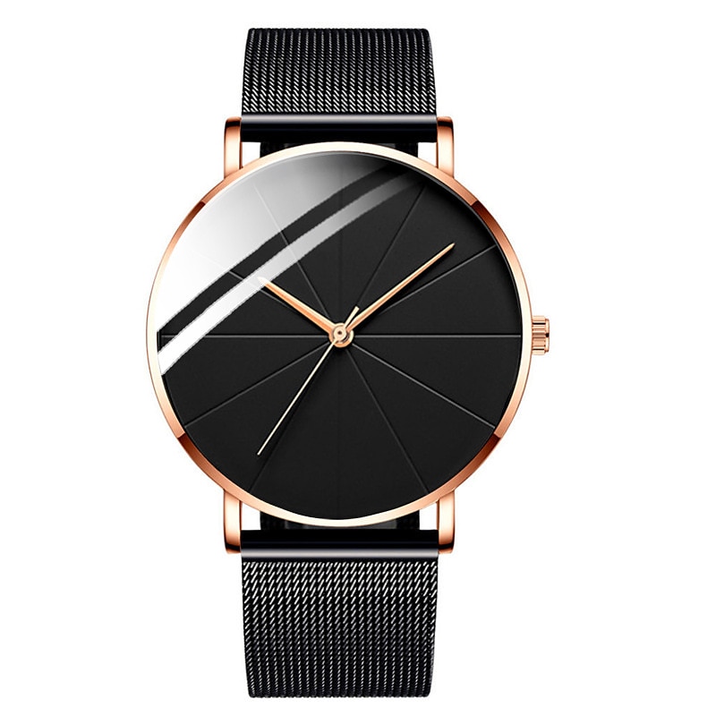 modne męskie zegarki kwarcowe ultra cienki casualowy minimalistyczny męski zegarek biznesowy z siatkowym paskiem 2025 - $21.99 –P7