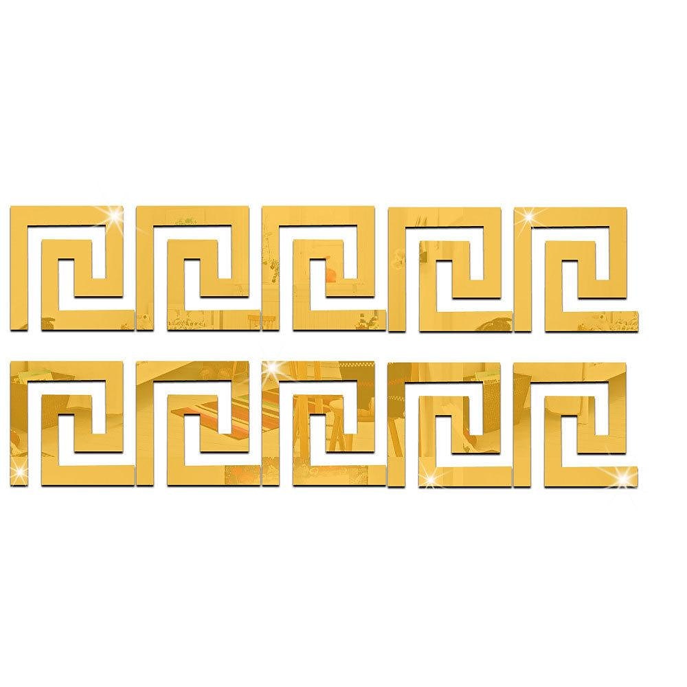 1 stk 10x10cm speilklistremerker, gjør-det-selv peeling &amp; stick 3d akryl labyrint mønster kant tak klistremerker vegg dekor hjem kunst veggmaleri bryllup rom hotell dekal 2025 - $3.49 –P12