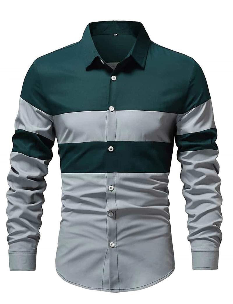 Per uomo Camicia Camicia estiva Camicia con bottoni Maglietta informale Nero Vino Rosso Blu Marrone Manica lunga Color Block Bavero Strada Da mare Di base Abbigliamento Di tendenza Comodo del 2025 a $21.99 –P18