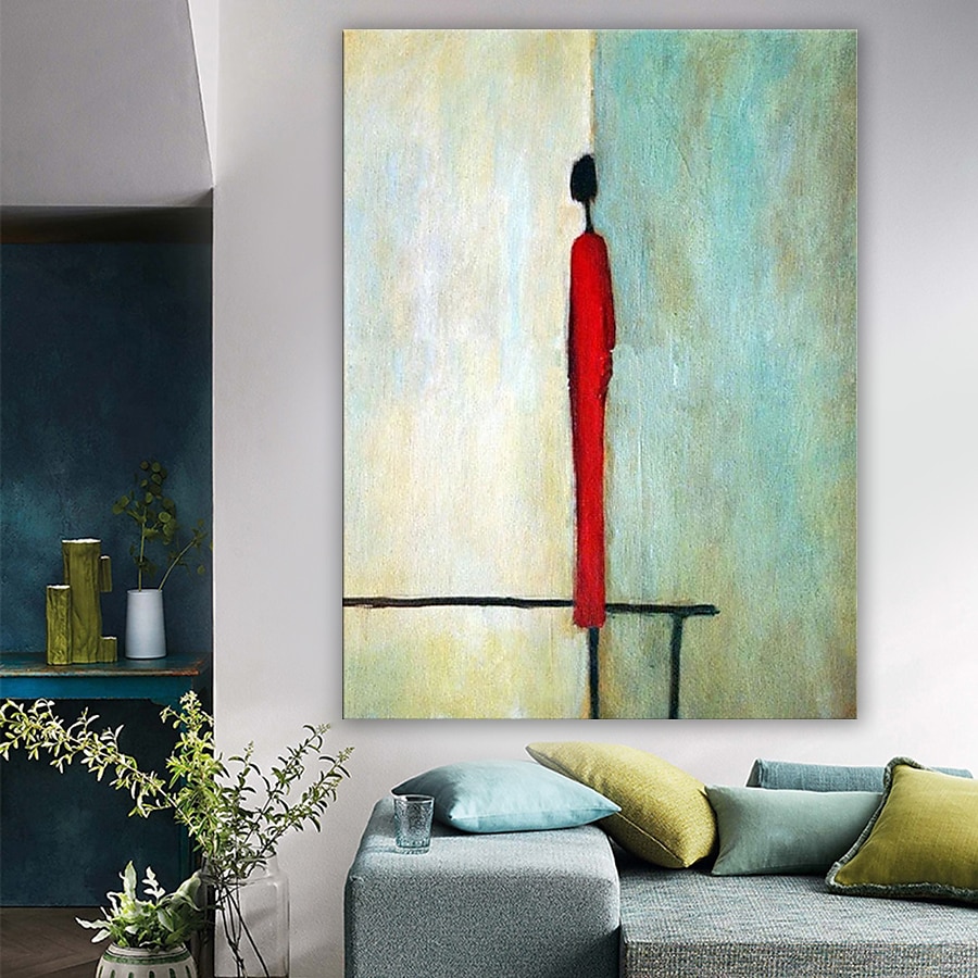 Ölgemälde handgemachte handgemalte Wandkunst abstrakte einzelne Mannfigur Heimtextilien Dekor gerollte Leinwand kein Rahmen ungedehnt 2025 - $97.99 –P3