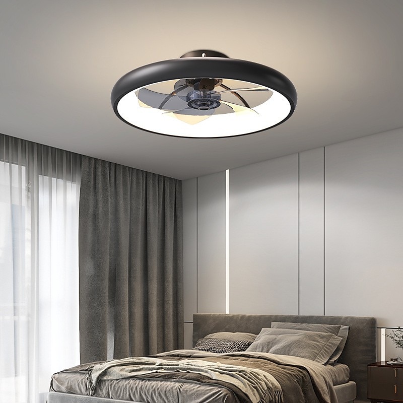 Ceiling Fans with Lights Flush Mount Low Profile Indoor Ceiling Fan,21" Dimmable Bladeless Ceiling Fans with Remote Control,Smart 3 Colors 6 Speeds Reversible 2025 - $230.29 –P9