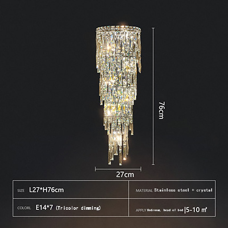 applique da parete per interni cristallo di alta qualità k9 led soggiorno in stile nordico negozi caffè applique da parete in acciaio 110-240v del 2025 a $165.99 –P9
