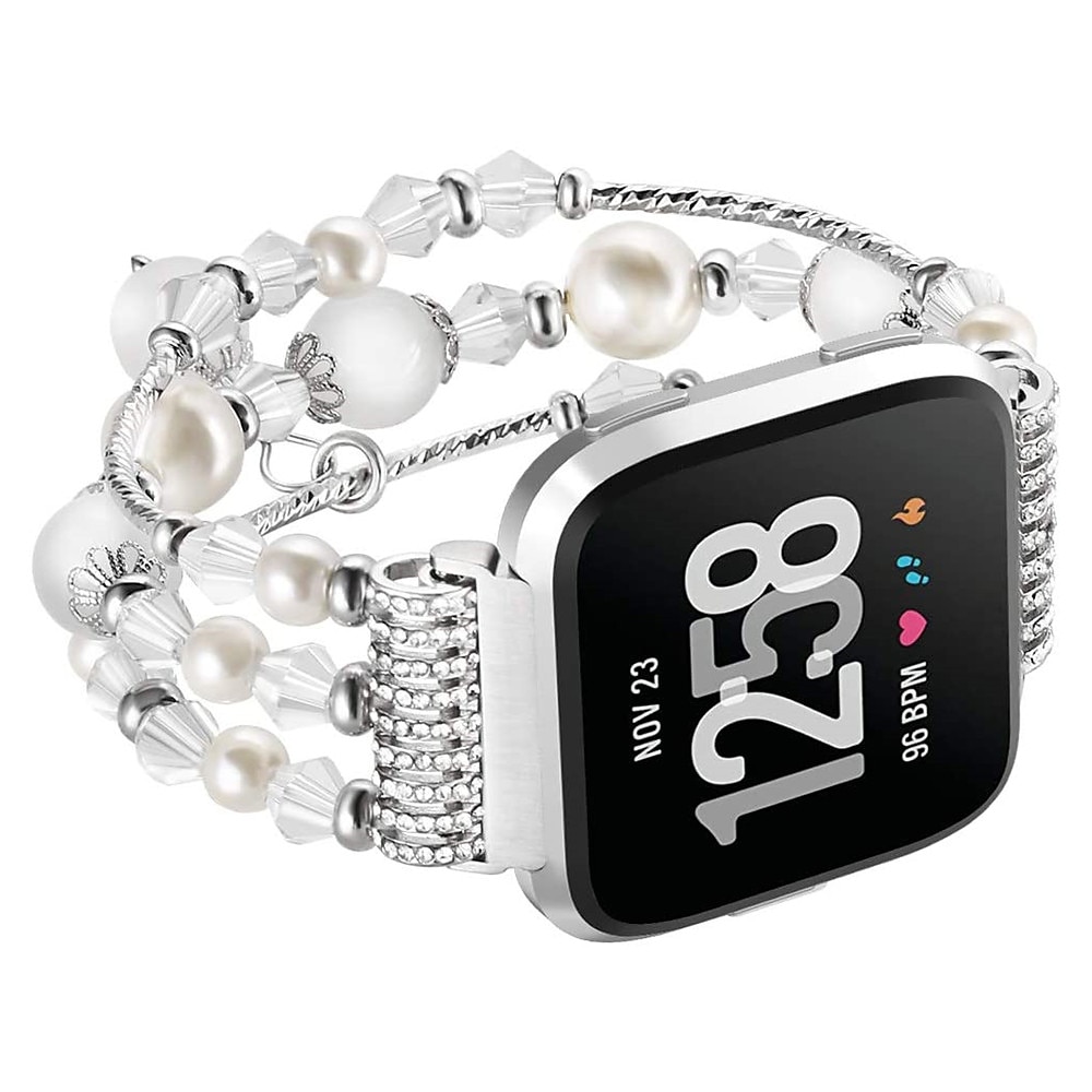 Pulseira de Smartwatch Compatível com Fitbit Versa 2 / Versa Lite / Versa SE / Versa Lega Com Miçangas Relógio inteligente Alça Bling Diamond Com Miçangas Mulheres Homens Pulseira de joias de 2025 por $23.99 –P10