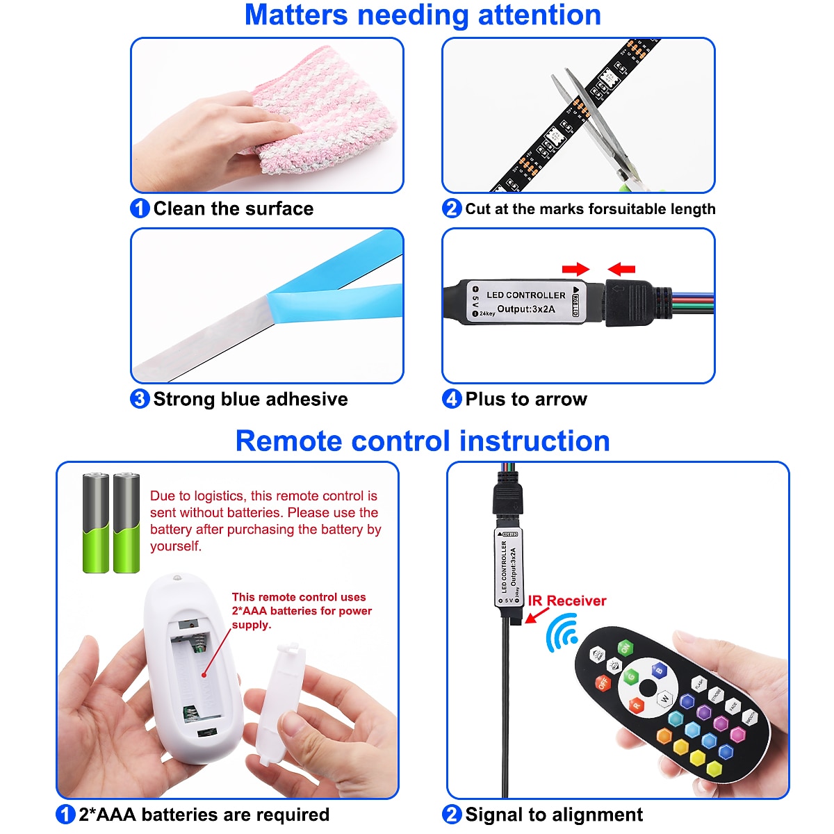 5V USB LED Strip Lights RGB 5050 1M 2M 3M 5M Color Changing Light with 24key IR Remote Controller for Home Bedroom Kitchen TV Back Lights DIY Decor 2025 - $13.99 –P5