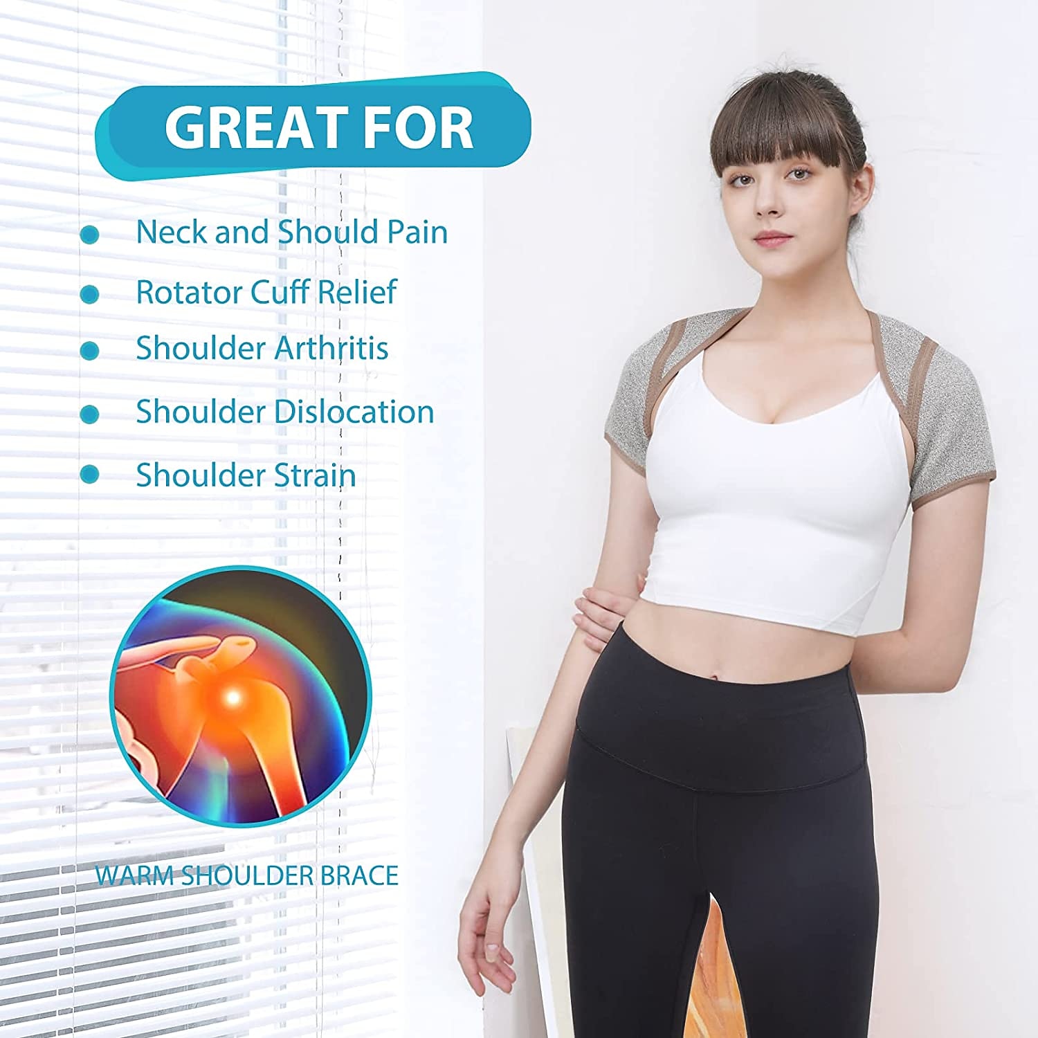Shoulder Support Brace for Men/Women Thermally Conductive Graphene Material Rotator Cuff Relieves Injuries and Tendonitis Double Warm Shoulder Stability Strap Help you Relief Arthritis Pain 2025 - $21.99 –P2