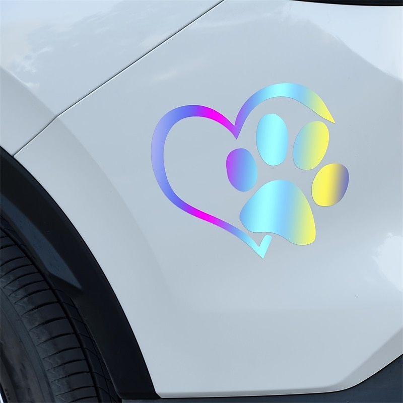 heijastava rakkaus sydämen jalanjälki tarra auto tarra koira tassu tarrat vinyyli tarrat tarrat autoihin kuorma ikkunat seinät kannettavat tietokoneet söpö koriste 2025 - $12.99 –P10