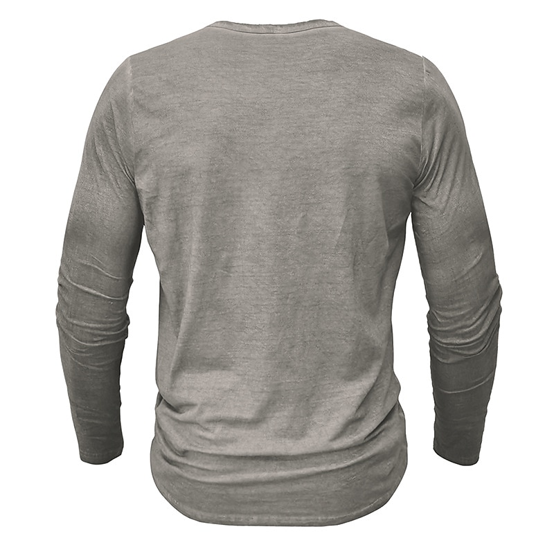 Men's Henley Shirt Tee Top Long Sleeve Shirt Plain Henley Street Vacation Long Sleeve Clothing Apparel 100% Cotton Vintage Fashion Basic 2025 - GBP £17 –P3