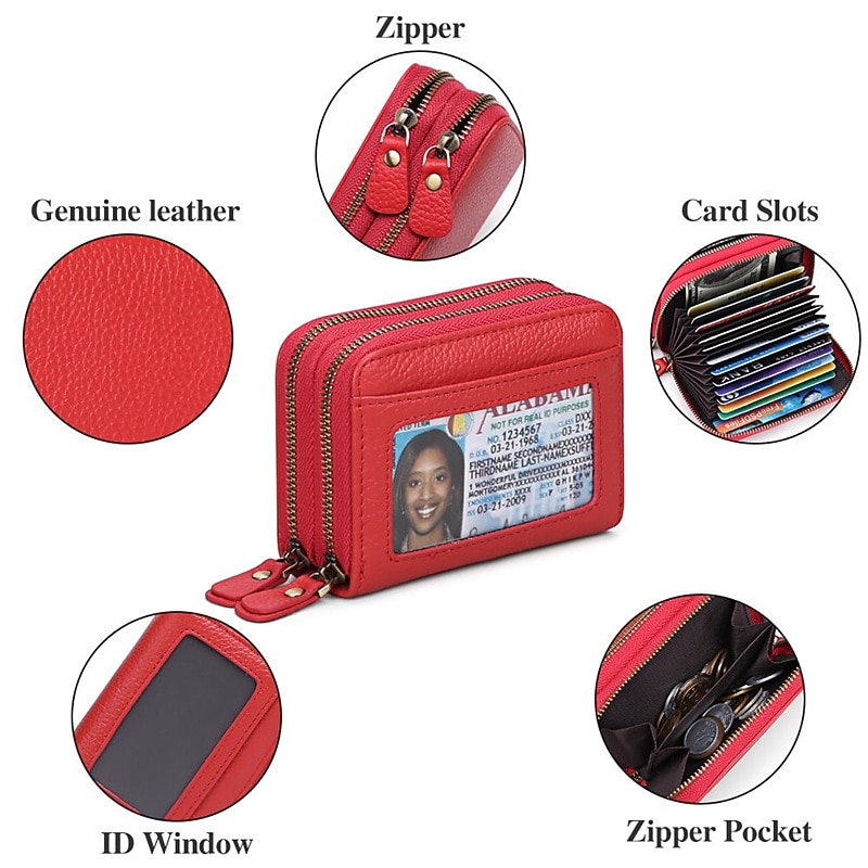 Credit Card Holder Wallet Genuine Leather Name Card Holder Luxury with Magnetic Shut Single Compartment for Women Men 2025 - $18.99 –P5