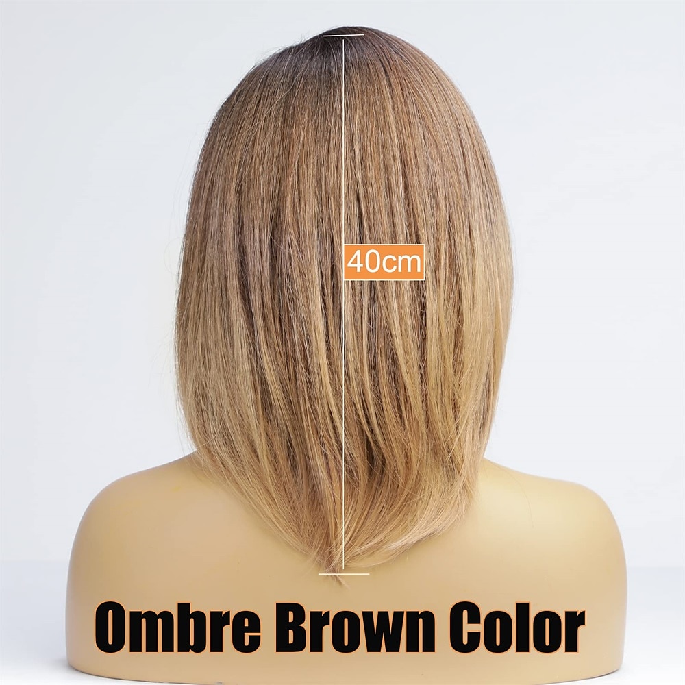Brown Wigs for Women Bob Shoulder Length Straight Synthetic Lace Wig Side Parting with Baby Hair 2025 - $24.99 –P4