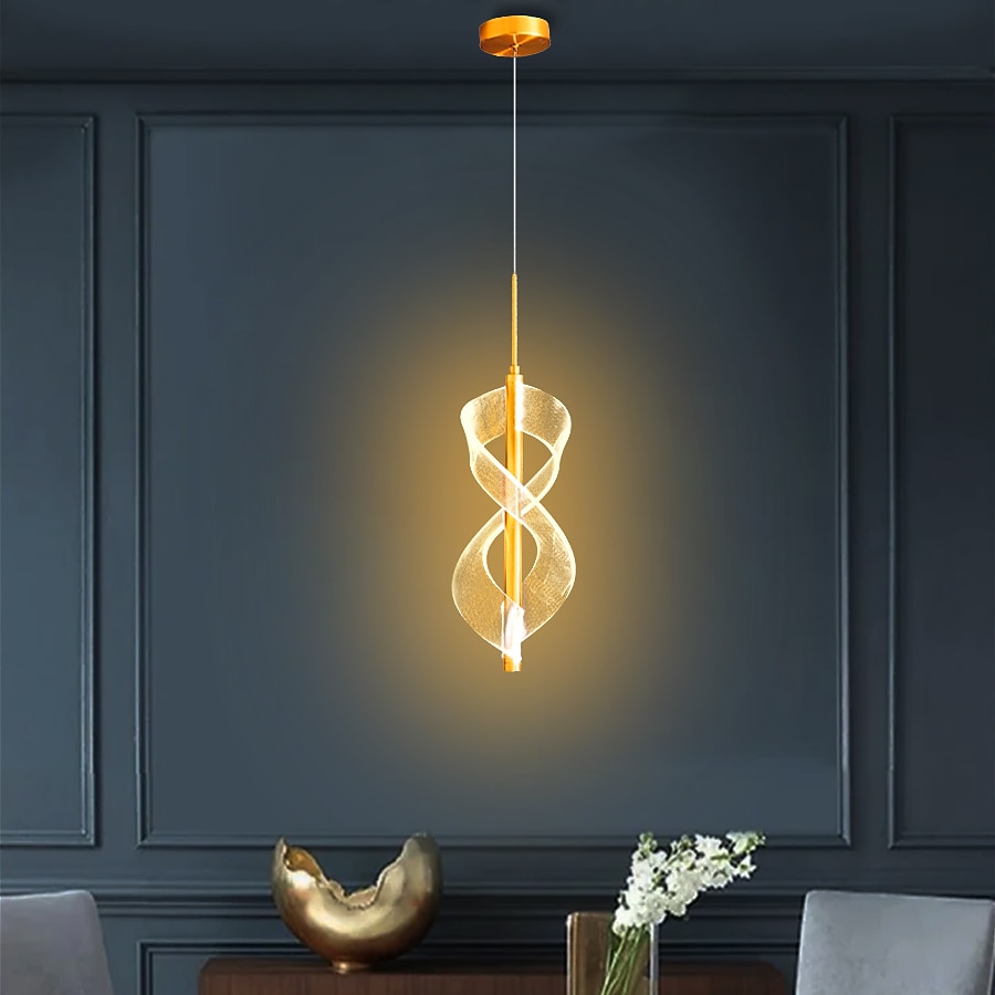 lampa wisząca led spiralna lampka nocna do sypialni 30 cm, nowoczesna minimalistyczna jadalnia bar regulowana długa linia sprzętowa lampa wisząca oprawa oświetleniowa sufitowa 2025 - $93.44 –P1