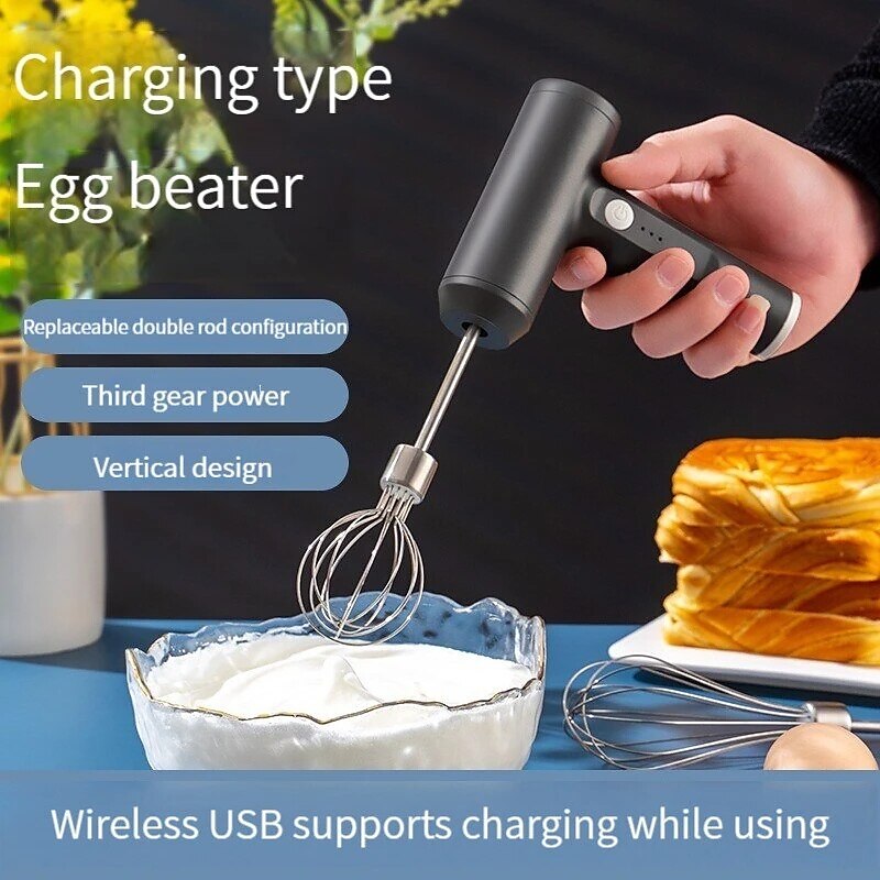 Wireless Electric Food Mixer, Portable Dough/Egg Beater, Auto