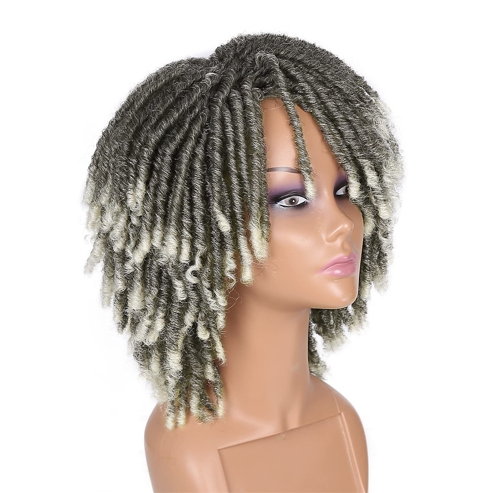dreadlock pruik korte twist pruiken voor zwarte vrouwen en mannen afro krullend synthetische pruik 2025 - $47.99 –P10