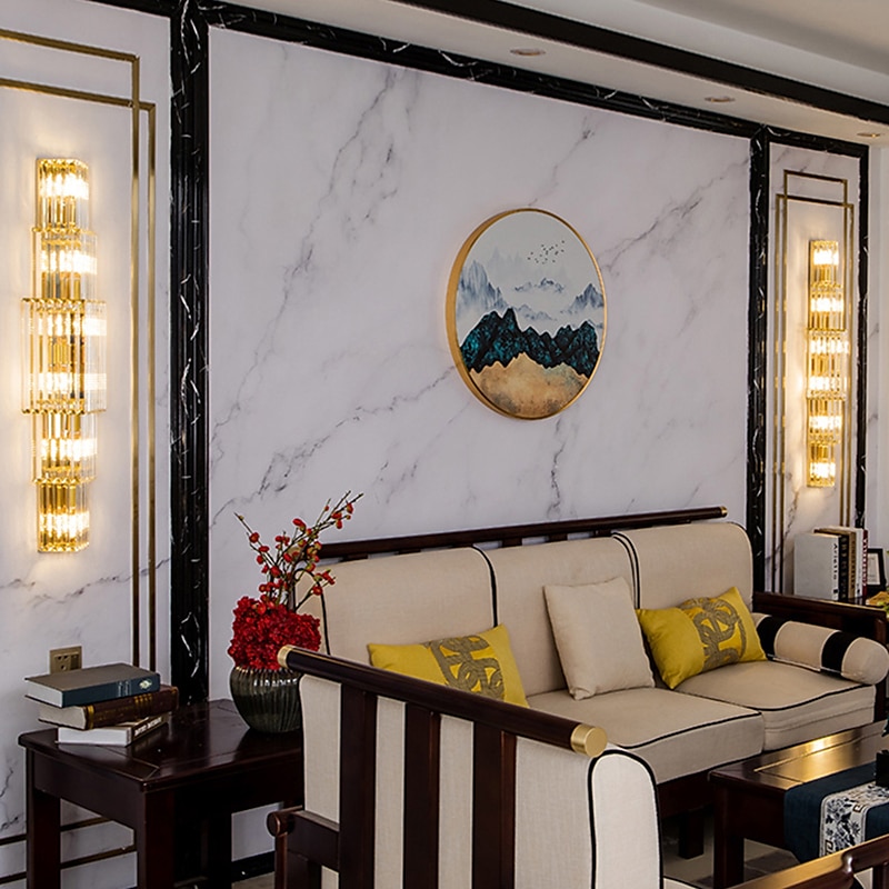 led fény luxus kristály falilámpa hotel projekt fizetés ktv folyosó dekoráció villa duplex épület modell szoba nappali lámpák 2025 - $282.09 –P3