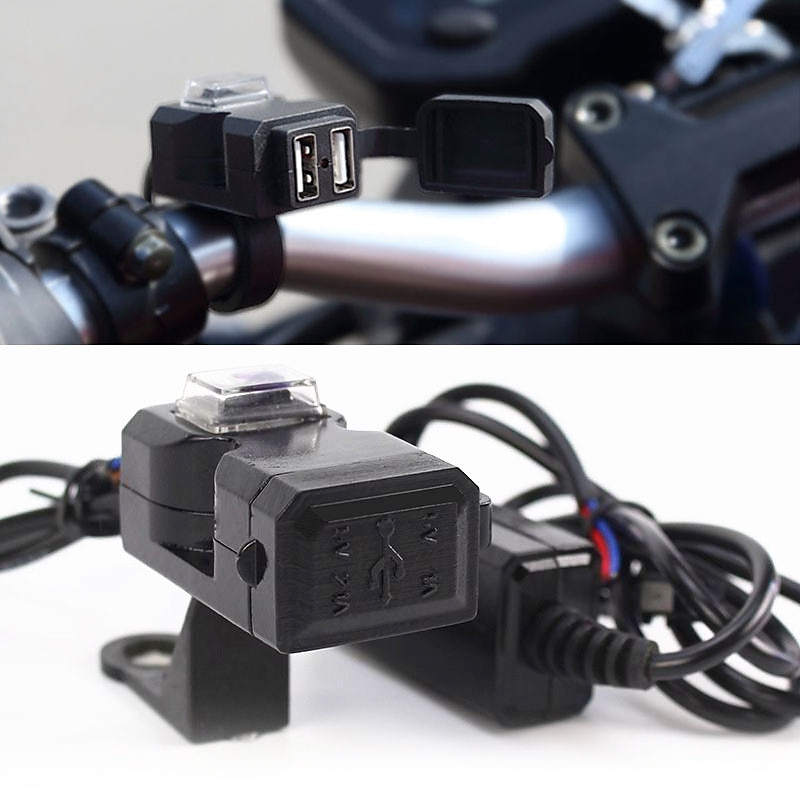 universal dobbel usb port 12v vanntett motorsykkel motorsykkel styrelader 5v 1a/2.1a adapter strømadapter for mobiltelefon 2025 - $13.99 –P4