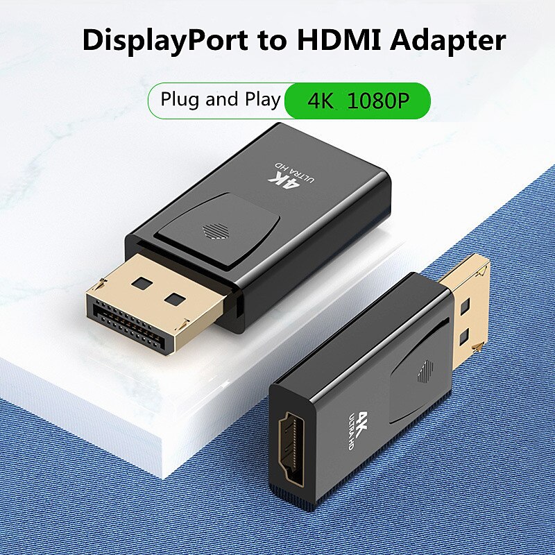 4K DisplayPort to HDMI-compatible Adapter Converter Display Port Male Mini DP to Female HD TV Cable Adapt Video For PC TV Cable 2025 - $12.99 –P1