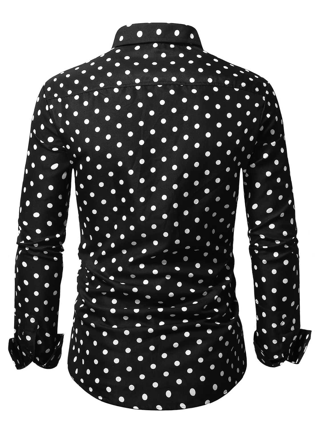 Men's Shirt Button Up Shirt Casual Shirt Summer Shirt Black White Pink Blue Long Sleeve Polka Dot Lapel Daily Vacation Clothing Apparel Fashion Casual Comfortable 2025 - GBP £17 –P11