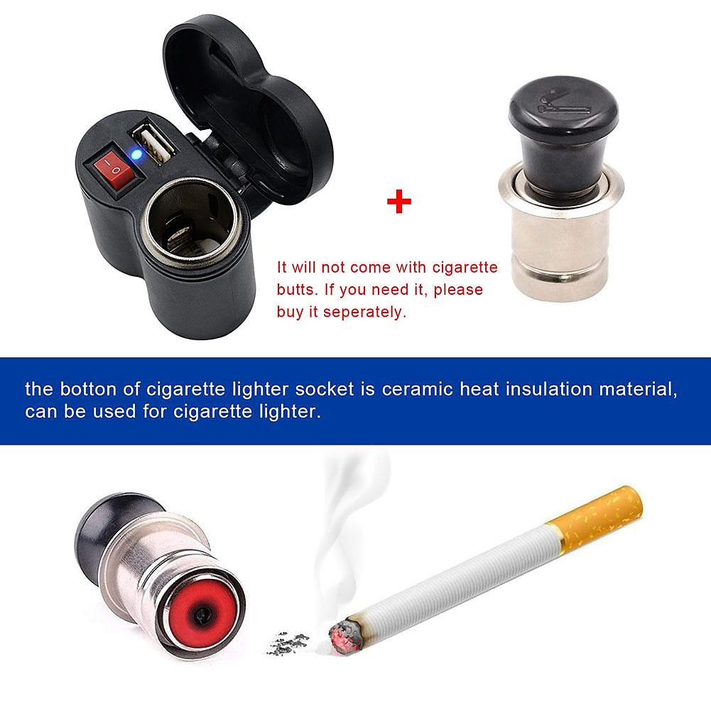 StarFire Motorcycle USB Charger Cigarette Lighter Socket Usb Lighter Motorbike Handlebar Power Adapter with Switch Waterproof Cover 2025 - $21.99 –P3