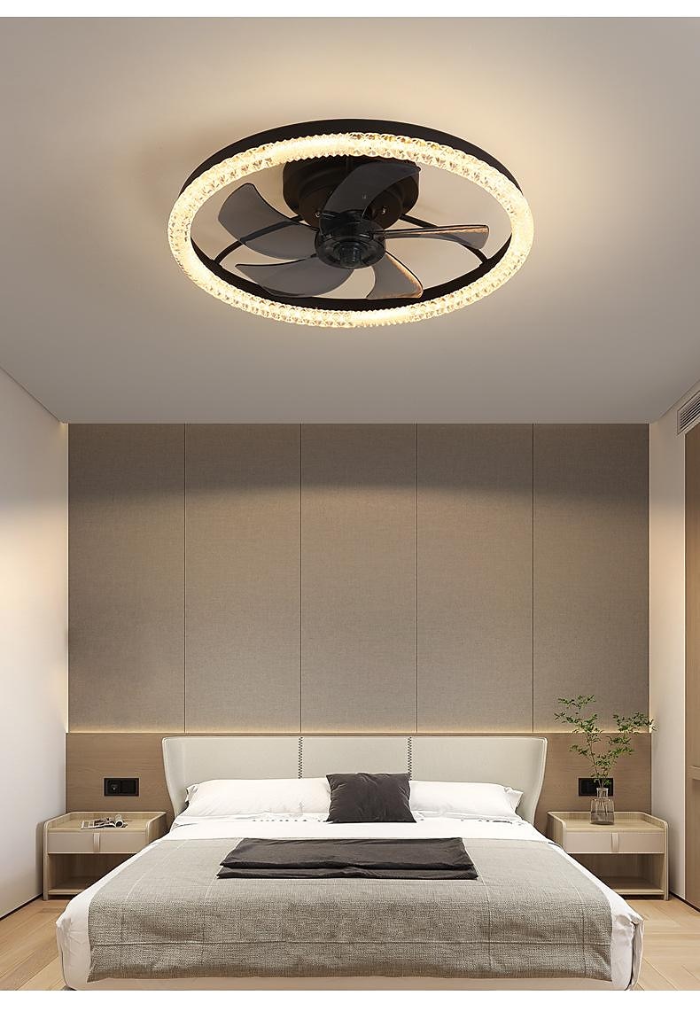 Deckenventilator mit Lichtern 19,7 "dimmbare LED 3 Farben 6 Geschwindigkeiten Timing Wendeflügel mit Fernbedienung, Haushaltsventilator-Kronleuchter, flacher Deckeneinbau-Deckenventilator für den 2025 - $230.29 –P12