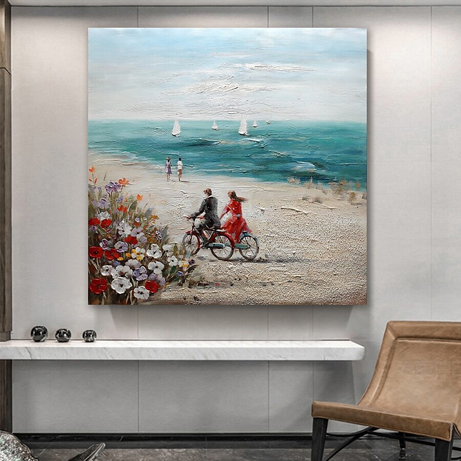 Peinture à l'huile Hang-peint Peint à la main Carré Paysage Moderne Toile étirée / Toile tendue de 2025 ? $122.99 –P4