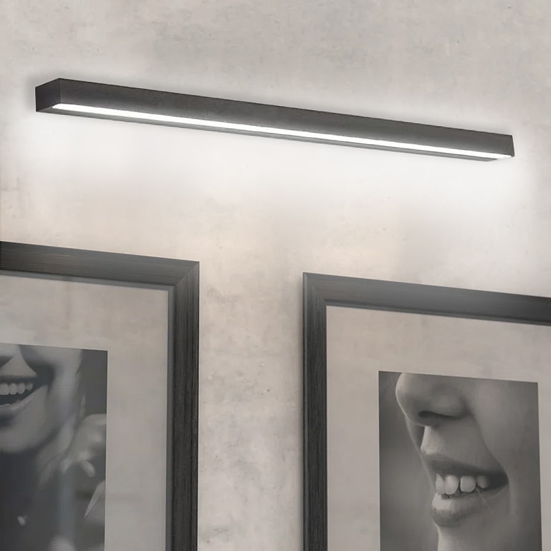матовый светодиодный зеркальный светильник тщеславия современный черный серебристый минималистский светильник для ванной комнаты алюминиевый водонепроницаемый ip20 40 см 70 см 110-240 В 2026 - Kč1232 –P5