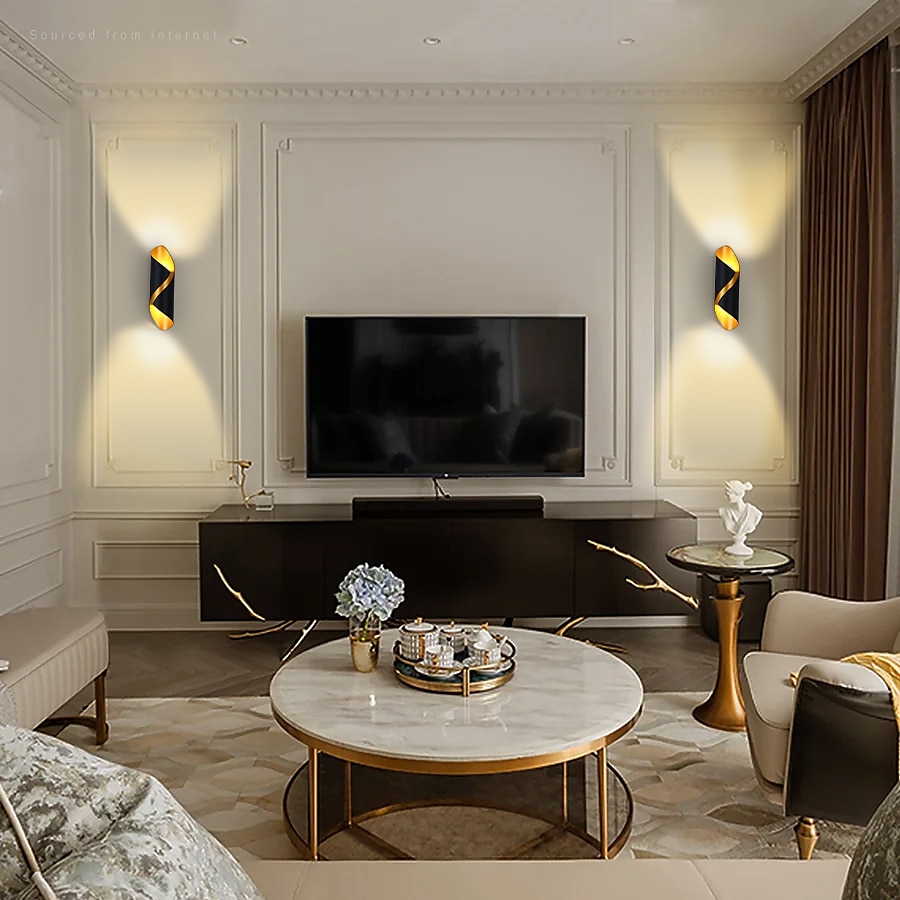 مصباح حائط LED خارجي 10 وات 800 لومن ألومنيوم خارجي IP65 مقاوم للماء مصباح غسالة حائط الحديقة ، شمعدان حائط ديكور للشرفة ac85-265v 3000k 6000k أسود / أبيض 2025 - $49.99 –P10