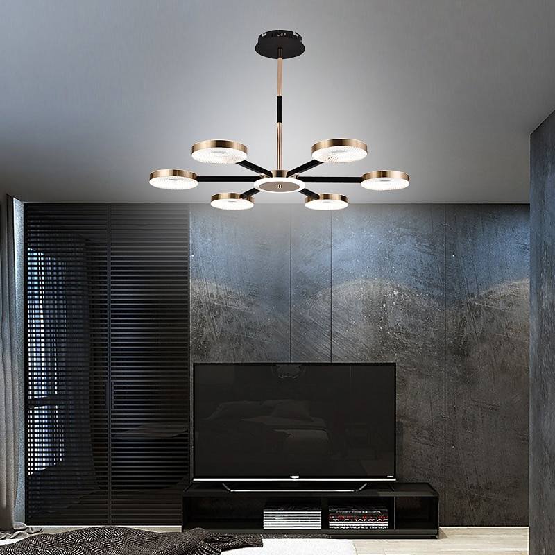 luz colgante led regulable diseño sputnik formas geométricas ajustables montaje empotrado luces de techo 6 luces 30 "candelabros colgantes para sala comedor cocina 220-240v 2025 - $279.99 –P7