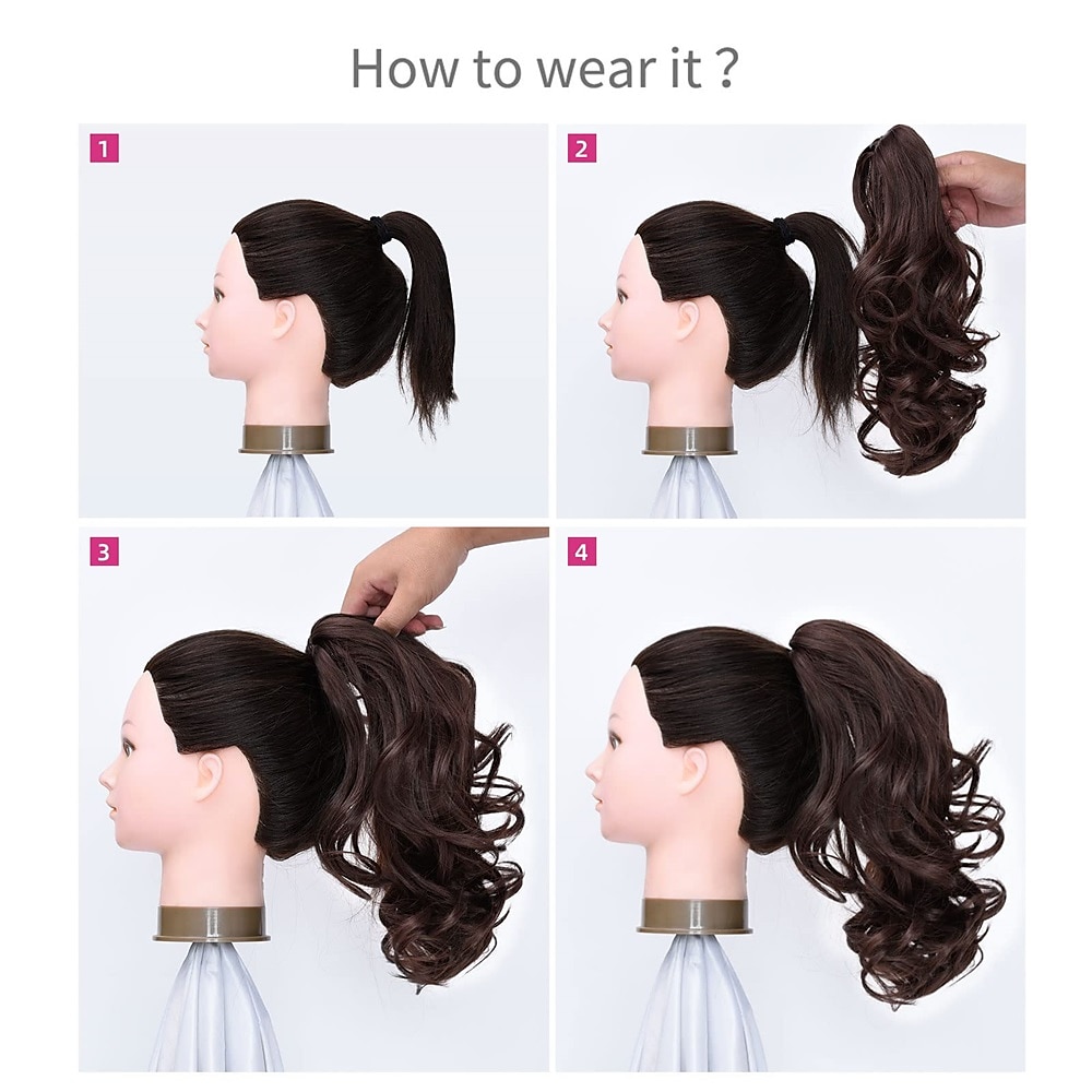 Clip in PonytailClip Claw Blonde Ponytails Extension Wavy 14 4.3 OZ Black Hair Extensions Synthetic SYXLCYGG Fake Hair pieces white Women Girl 12 16 20 Curly 22 Straight Fluffy&not Tangled 2025 - $19.99 –P12