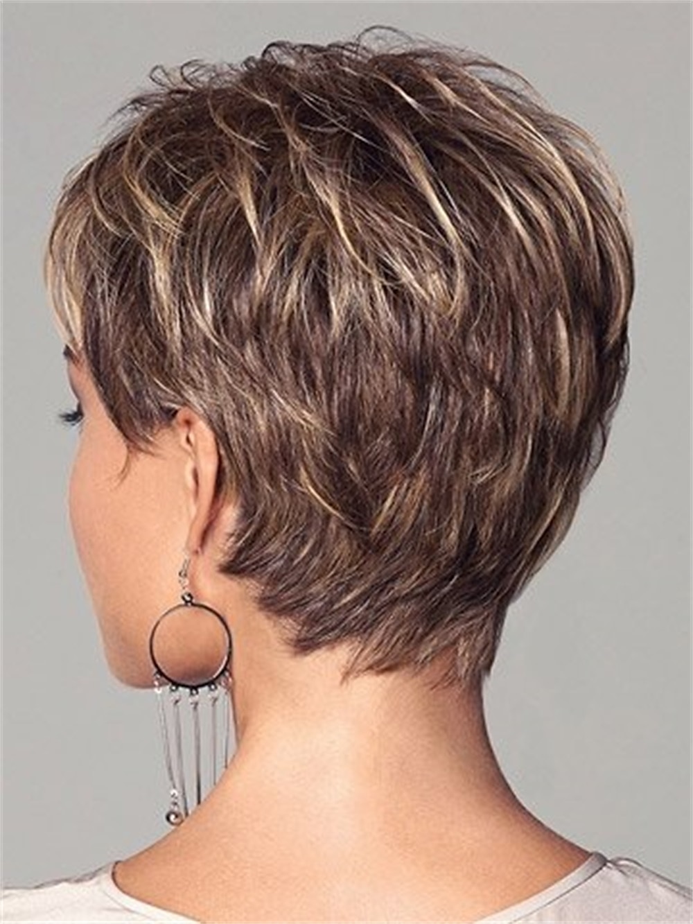 perucas curtas castanhas escuras loiras mistas com mechas curtas com franja perucas sintéticas em camadas para mulheres perucas naturais de reposição de cabelo de 2025 por $23.99 –P3