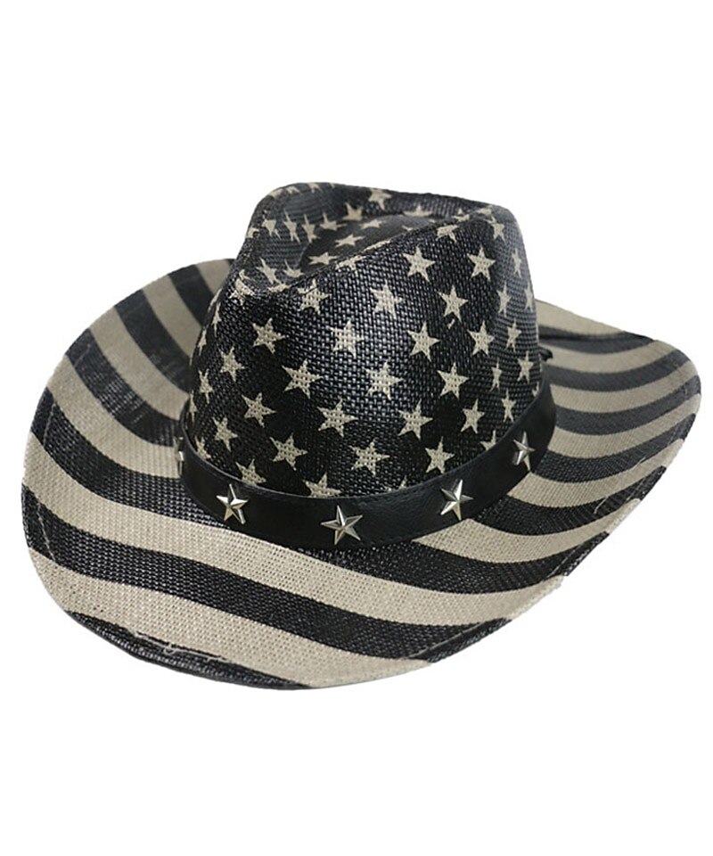 Per uomo Cappello del Kentucky Derby Cappello da Cowboy Nero Giallo Poliestere Stampato Elegante Viaggio Cowboy Western All'aperto Vacanza Bandiera Traspirante del 2026 a $21.99 –P4