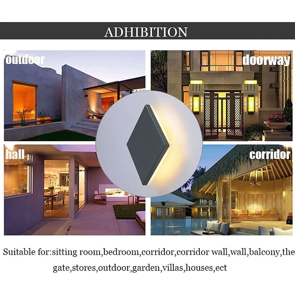 LED Outdoor/Indoor Wall Light IP65 Waterproof 5.9" Acrylic Aluminum 18W 3000-6000K Wall Lighting 1500-1600lm AC85-265V 2026 - $61.99 –P8