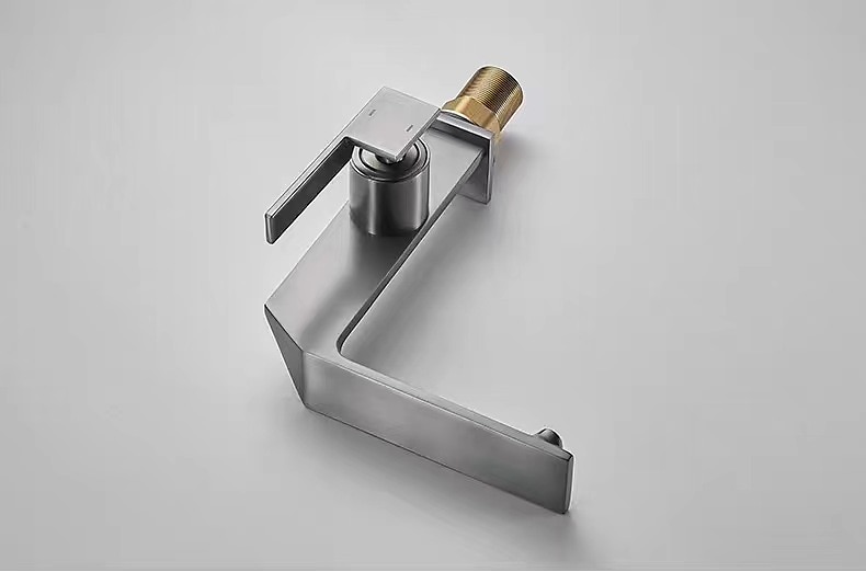 Waterfall Bathroom Sink Mixer Faucet Brass, Single Handle Washroom Basin Taps One Hole Faucets with Hot and Cold Hose, Waterfall Spout Brass Bathroom Tap Chrome Black Gold Grey 2025 - $113.99 –P6