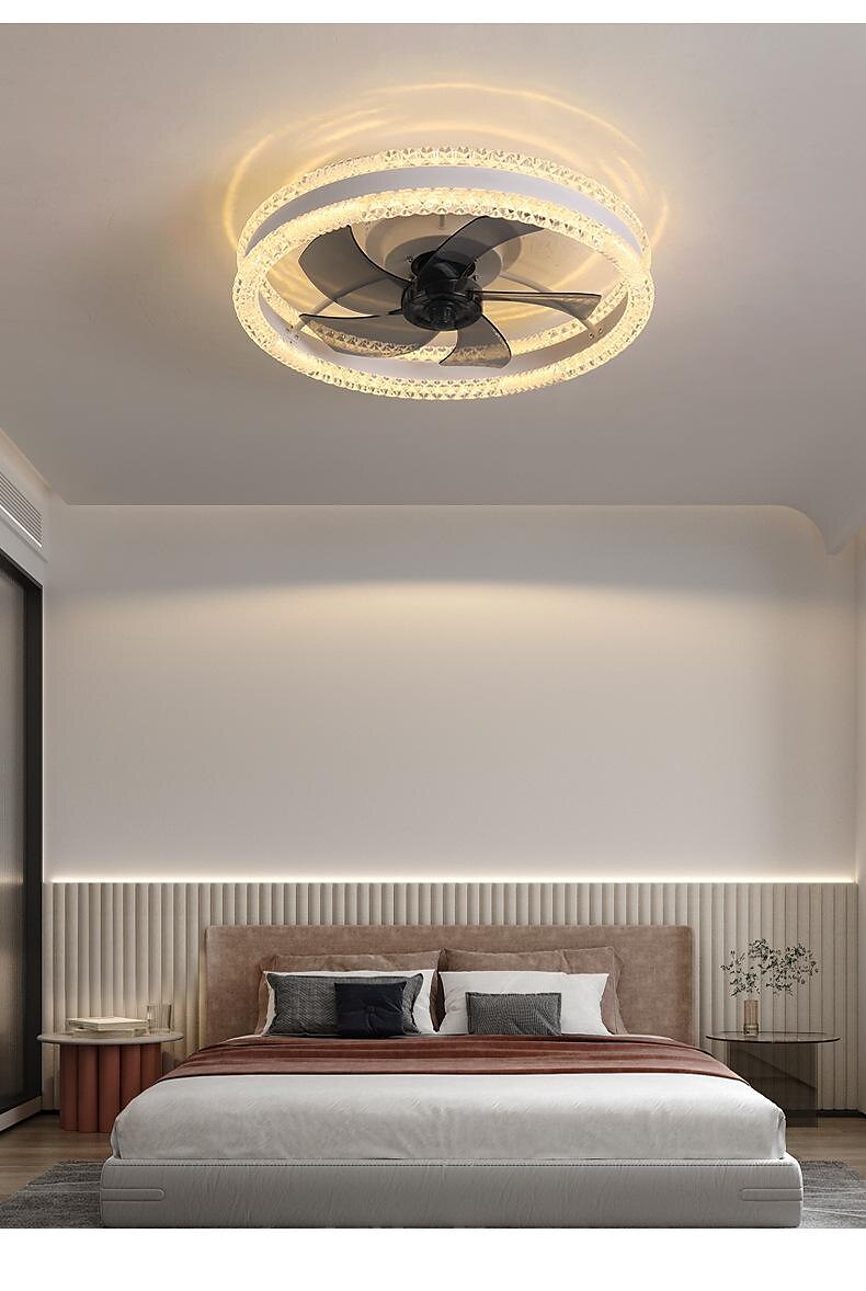 Deckenventilator mit Lichtern 19,7 "dimmbare LED 3 Farben 6 Geschwindigkeiten Timing Wendeflügel mit Fernbedienung, Haushaltsventilator-Kronleuchter, flacher Deckeneinbau-Deckenventilator für den 2025 - $230.29 –P5