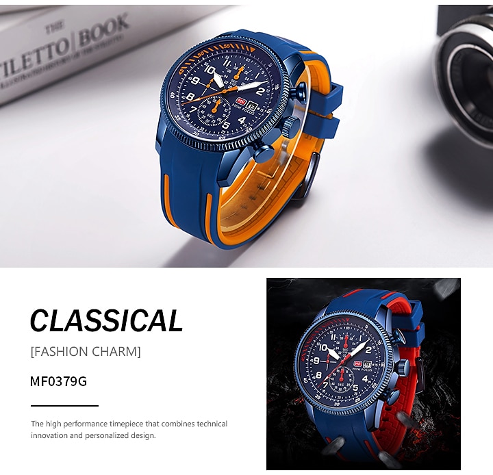 MINI FOCUS Men Quartz Watch Large Dial Outdoor Fashion Business Luminous Three Time Zones Calendar Waterproof Silicone Watch 2026 - $45.99 –P12