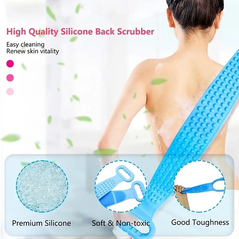 Silicone Back Scrubber For Shower.Upgrade Body Brush For Men/Women Exfoliating Long Double Side Back Scrubber Shower Brush Deep Clean SPA Massage Skin Care 2025 - $9.99 –P6