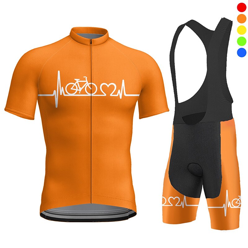 Men's Cycling Jersey with Bib Shorts Short Sleeve Mountain Bike MTB Road Bike Cycling Blue Red Orange Bike 3D Pad Quick Dry Breathable Spandex Sports Clothing Apparel 2025 - $45.99 –P1