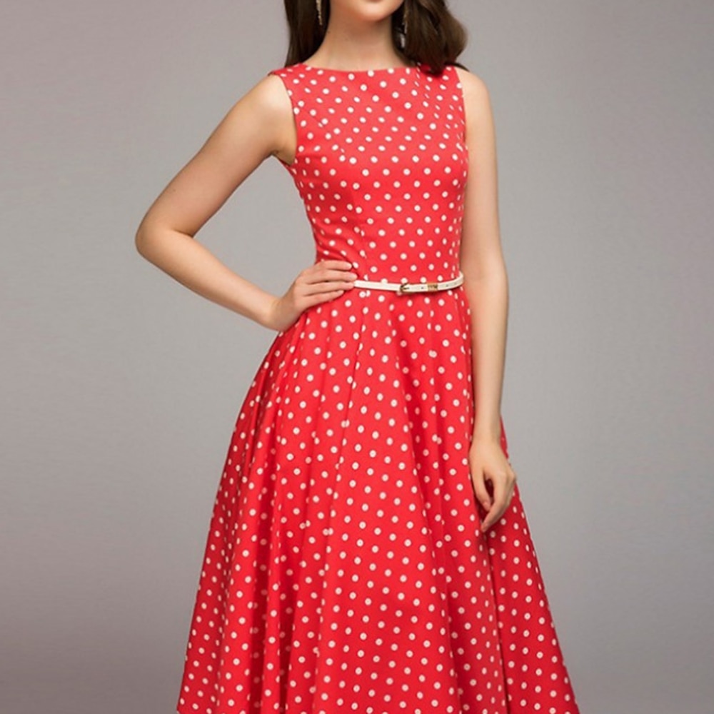 50-es évek egy vonalú ruha retro vintage 1950-es évek lengő ruha flare ruha női jelmez vintage cosplay alkalmi napi ruha 2025 - $20.99 –P5