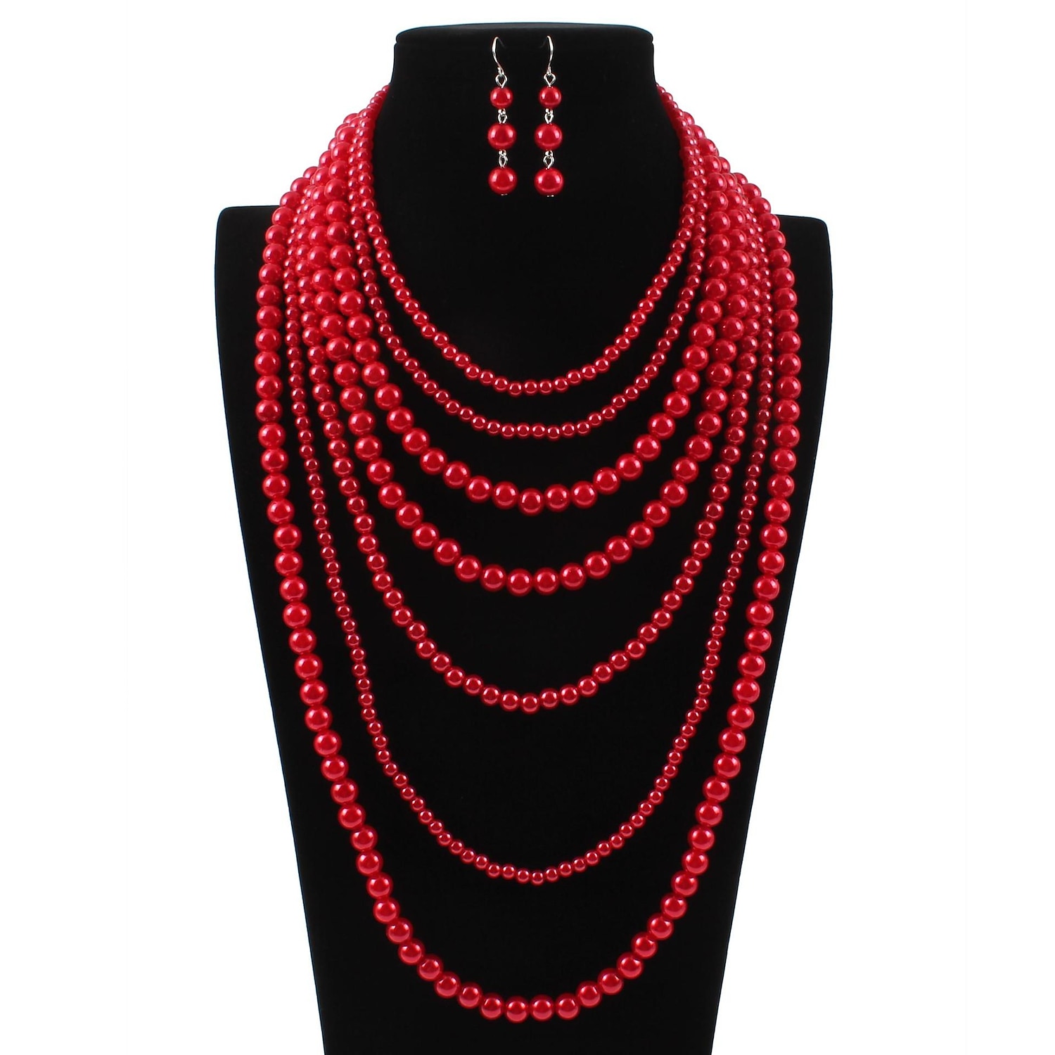 gargantilla de perlas collar pendientes 2 piezas accesorios flapper vintage 1920s roaring 20s art deco para mujeres 2026 - $15.49 –P5
