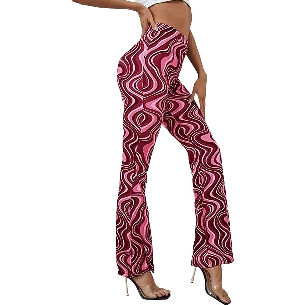 Hippie Retro Vintage Boho 1970er Disko Hose Glockenhose Hose mit weitem Bein Yoga-Hose Damen Kostüm Jahrgang Cosplay Hosen Schlager Outfit 2025 - $23.99 –P7