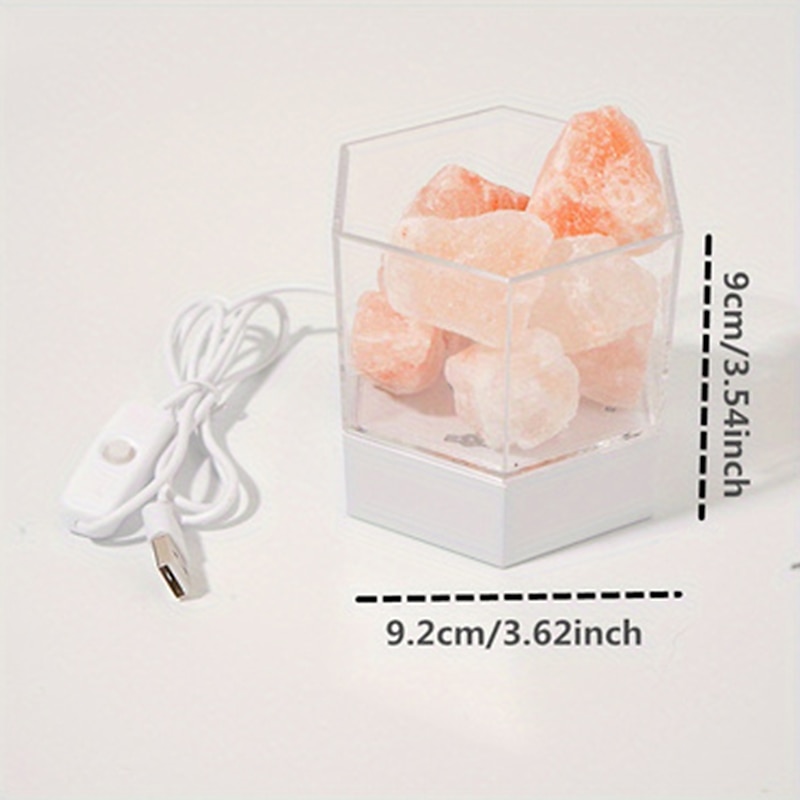 Lampă de sare de Himalaya Lampă de rocă de sare de cristal natural pentru lumină de noapte caldă, pașnică și romantică, iluminat decorativ modern și sănătos pentru interior. 2025 - $13.49 –P2