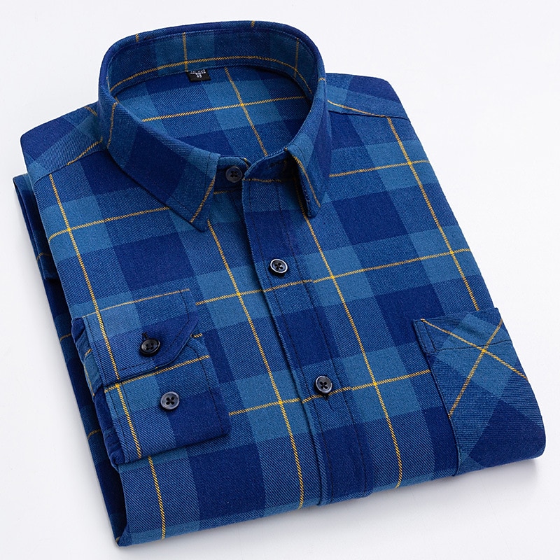 Męskie Koszule eleganckie Paski i Plaid Ślub Biuro i kariera Jasnoróżowy Ciemnoczerwony Żółty Jasnozielony Wieczorne Na każdy sezon Odzież 2026 - $33.99 –P2