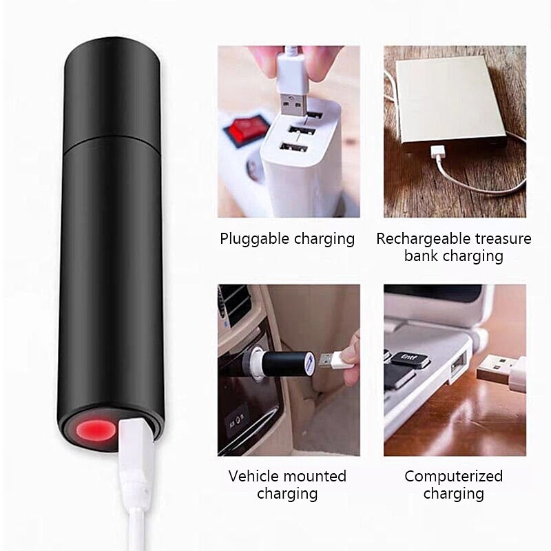 мини-фонарик usb перезаряжаемый светодиодный фонарик водонепроницаемый телескопический мощный фонарик открытый зум портативный фонарь 2025 - $11.99 –P5