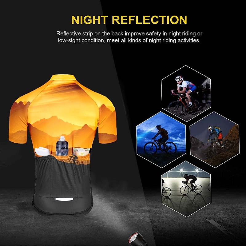 Муж. Велокофты Градиент С узором 3D С короткими рукавами Велоспорт Джерси Верхняя часть с 3 задними карманами Горные велосипеды Шоссейные велосипеды 2026 - $30.99 –P4