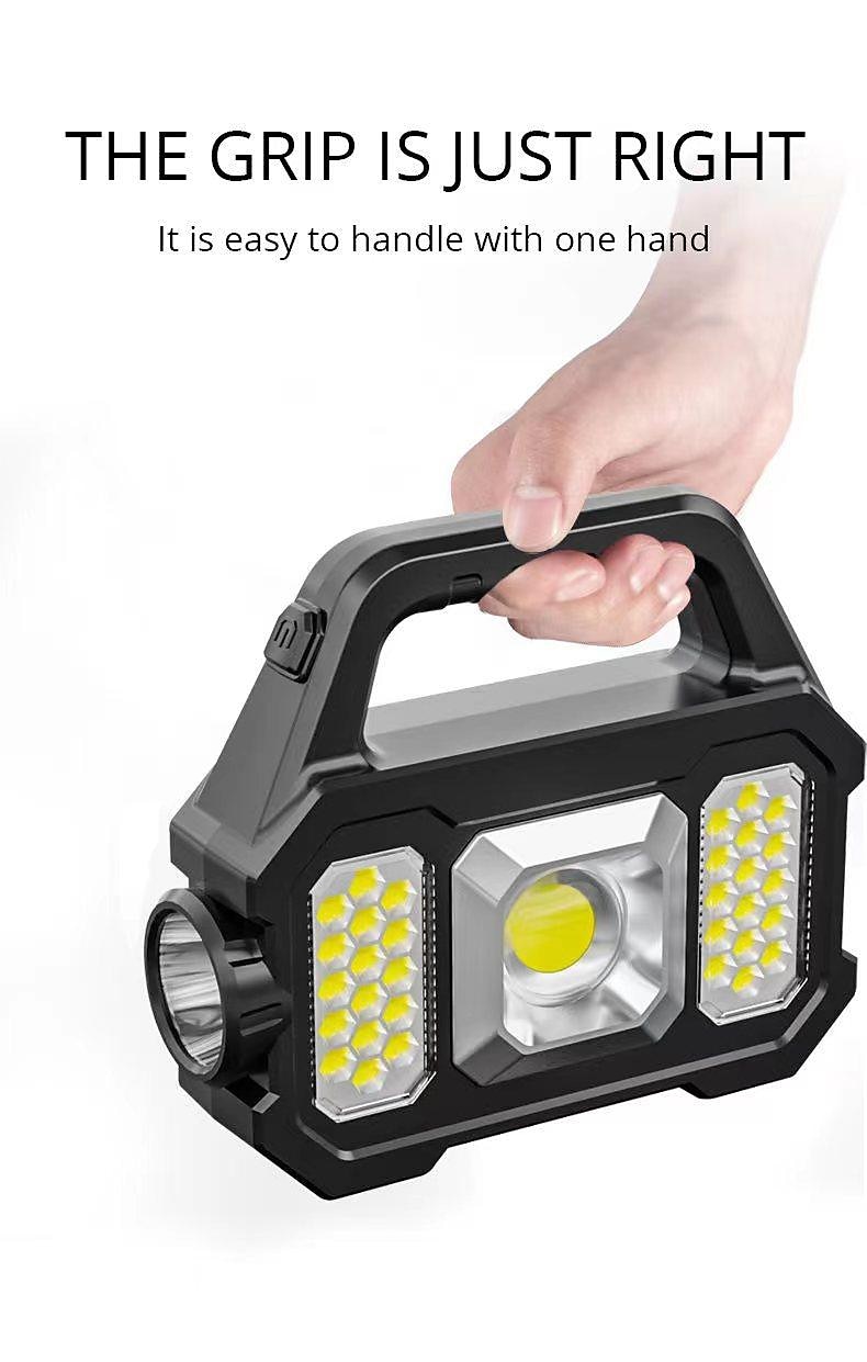 Rechargeable Solar Portable Lamp with Side Lights COB Flashlight Lantern Handheld Searchlight USB Charging Solar Light for Outdoor Camping 2026 - $19.99 –P10
