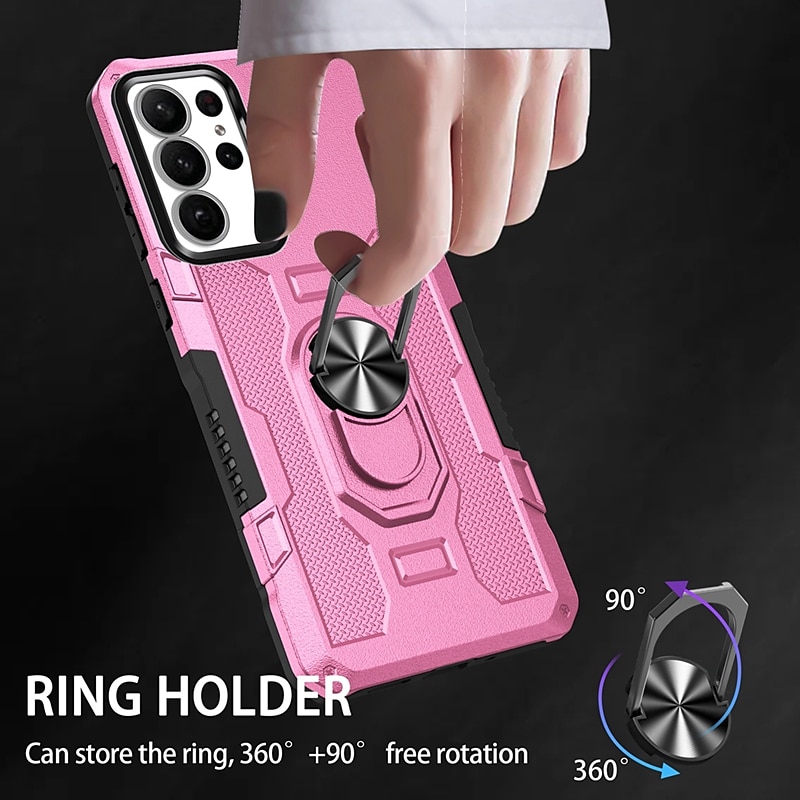 Phone Case For Samsung Galaxy S24 S23 S22 S21 S20 Ultra Plus FE S23 A73 A53 A33 A23 A13 Note 20 Ultra S25 Ultra Back Cover Bumper Frame Ring Holder Military Grade Protection Geometric Pattern Armor 2025 - $14.99 –P8