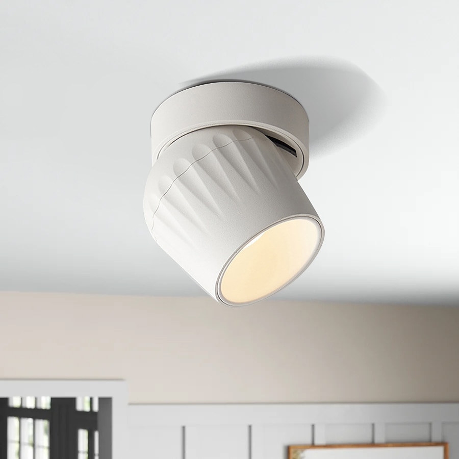 LED utenpåliggende takdownlight justerbar 360 grader nordisk spotlys for innendørs foajé stue varm hvit/hvit ac85-265v 2025 - $57.99 –P6
