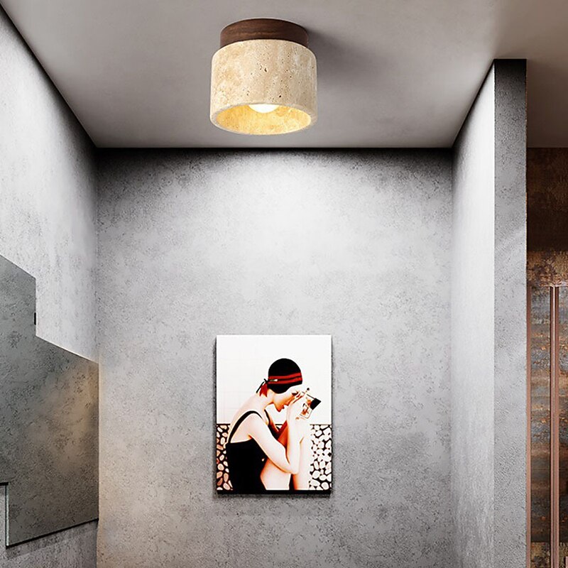 led stropní světlo 12cm geometrické tvary zapuštěná světla keramické dřevo umělecký styl formální styl stropní světlo do chodby teplé bílé 110-240v 2026 - $115.99 –P9