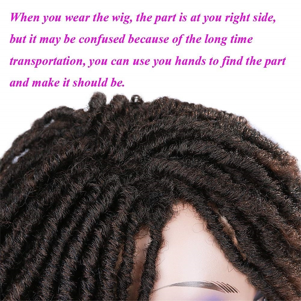 dreadlock pruik korte twist pruiken voor zwarte vrouwen en mannen afro krullend synthetische pruik 2025 - $47.99 –P7