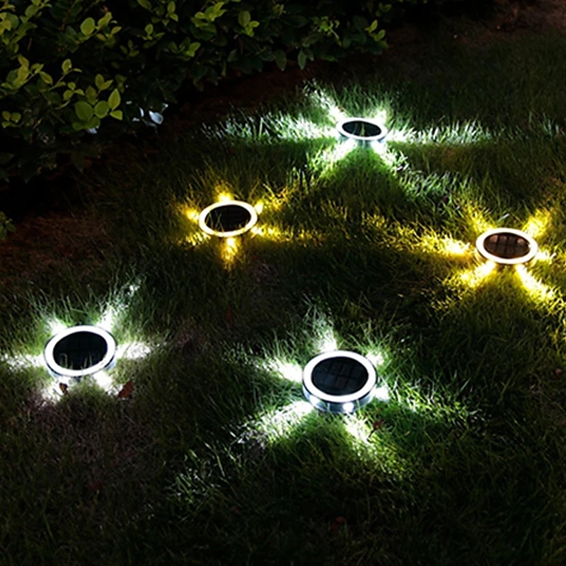 6led solcellelys utendørs ip65 vanntett nedgravd lys for terrasse plentrapper trinn hagedekorasjon utendørs solcellelys 2025 - $18.99 -P5