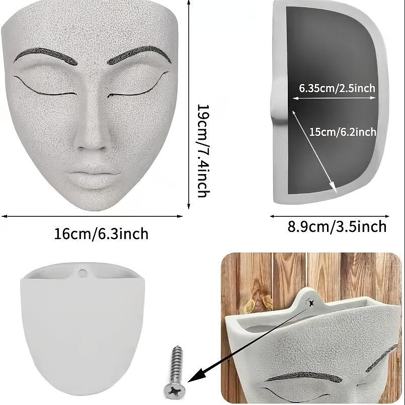 ghiveci pentru fata femeilor decor de perete ghiveci din rasina agatat ghivece de flori pentru interior plante de exterior decor gradina 2025 - $20.99 –P3