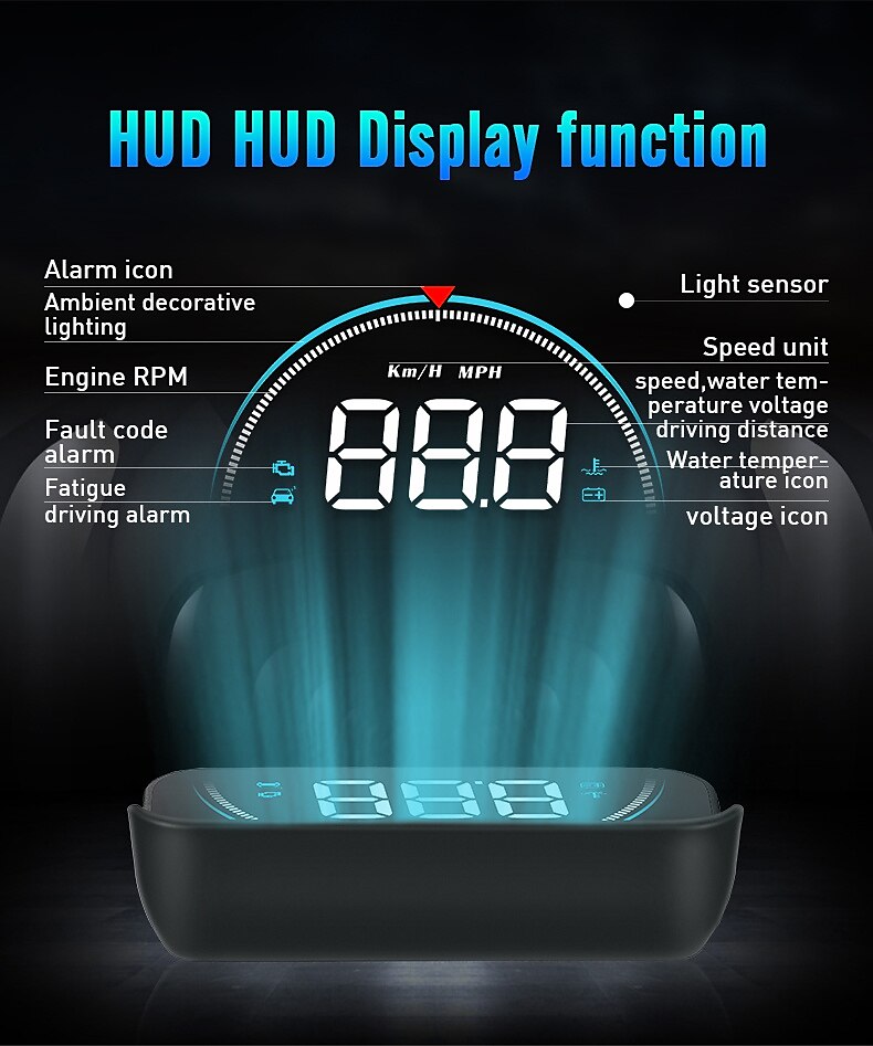 Obd2 gps auto projector m8 mph kmh auto hud snelheidsmeter voorruit 3.5 ''screen size hd auto head-up display alarm accessoires 2025 - $58.99 –P4